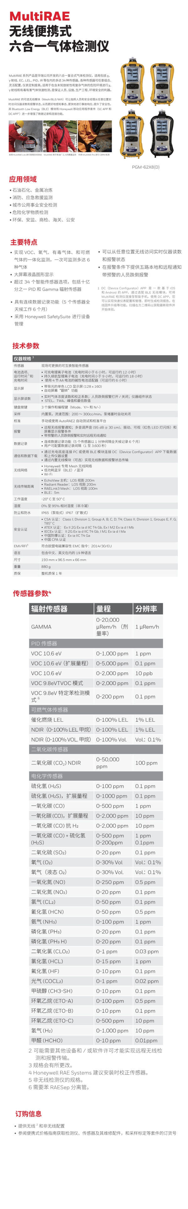 MultiRAE 無線便攜式六合一氣體檢測(cè)儀 霍尼韋爾